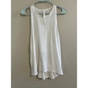Lululemon All Tied Up Tank Top White Mesh Split Back Tie Yoga Training Size 6